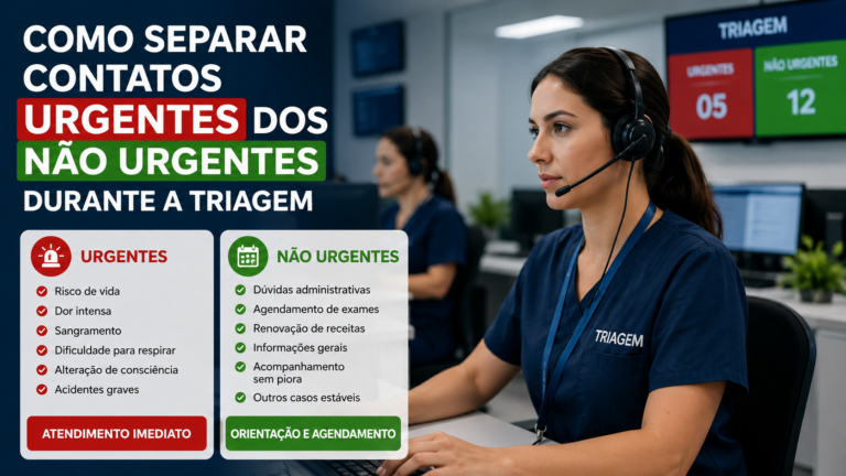 Como separar contatos urgentes dos não urgentes durante a triagem