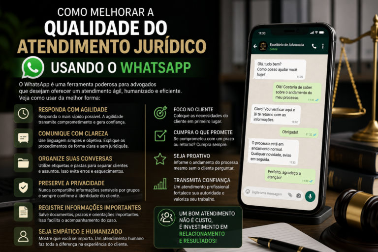 Como melhorar a qualidade do atendimento jurídico usando o WhatsApp