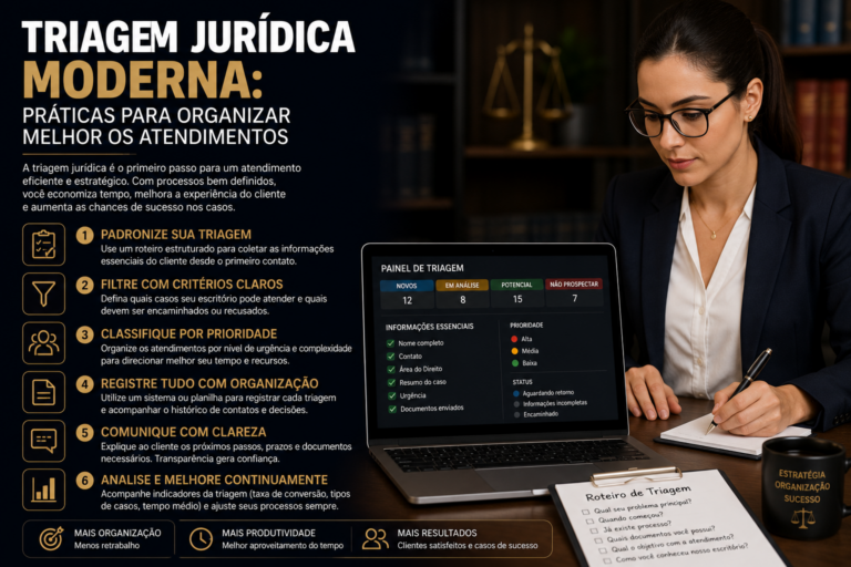 Triagem jurídica moderna: práticas para organizar melhor os atendimentos