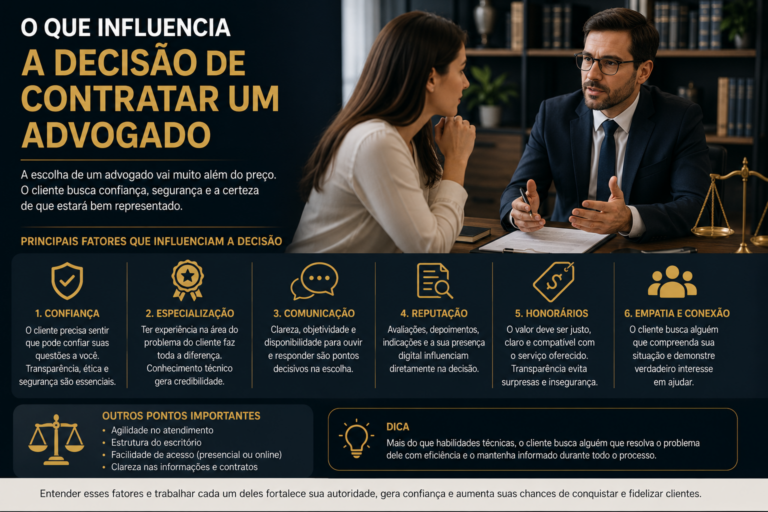 O que influencia a decisão de contratar um advogado