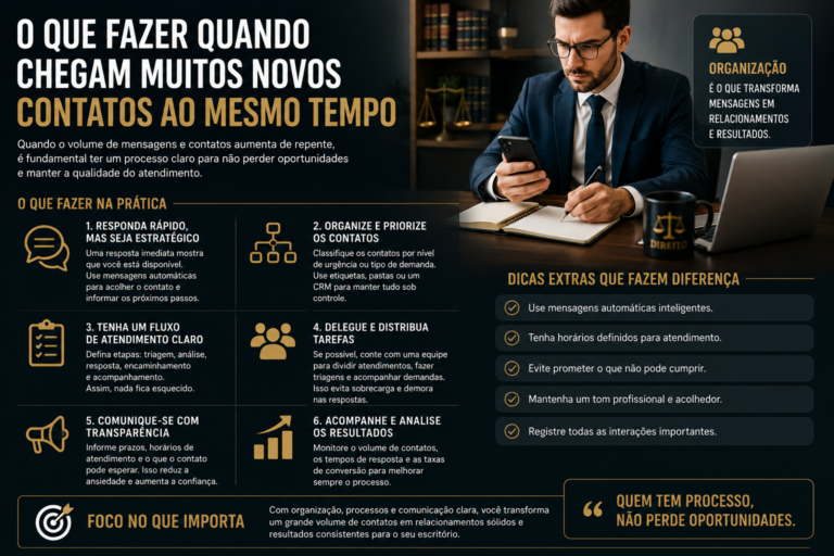O que fazer quando chegam muitos novos contatos ao mesmo tempo